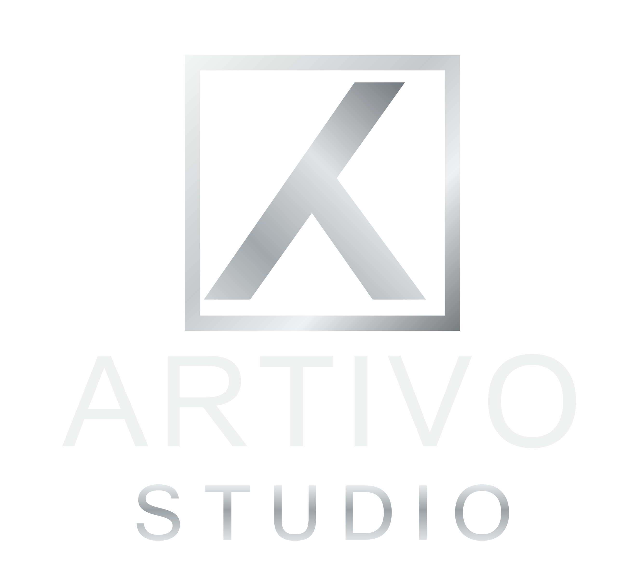 Artivo Studio — logotipo plateado